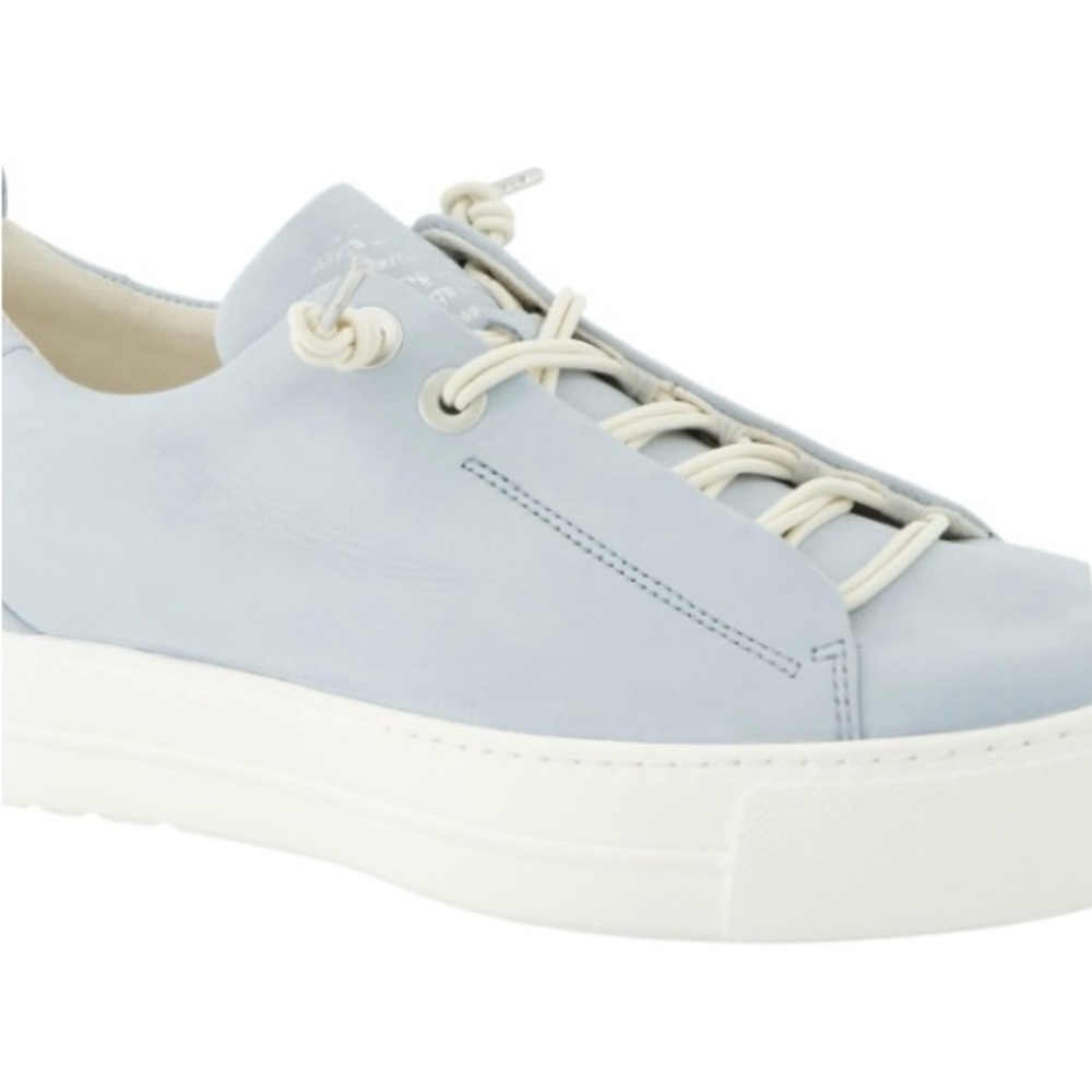 Sky blue leather Sneakers. US 9Nubuk leather
Never Worn, in Box UK 6 1/2